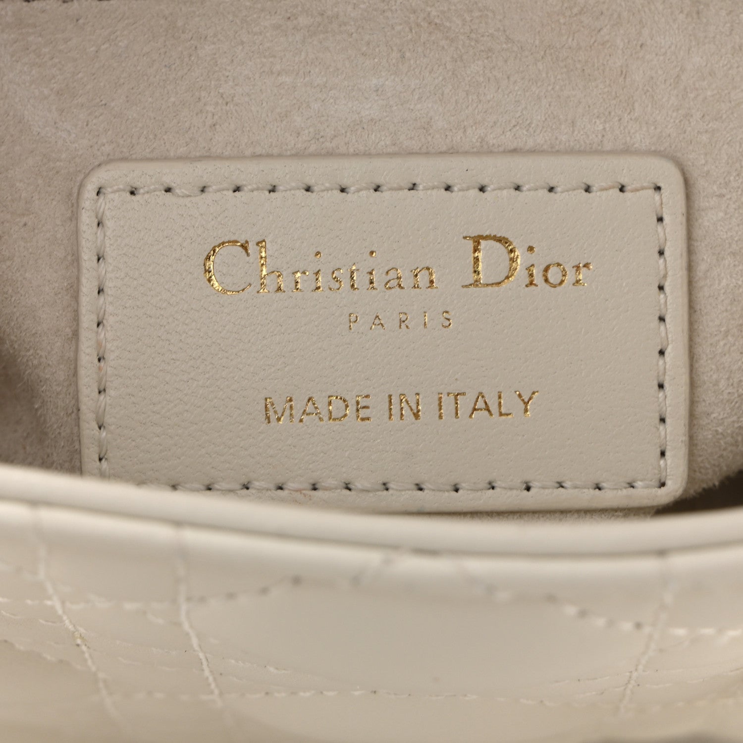 Lambskin Cannage Mini Lady Dior White