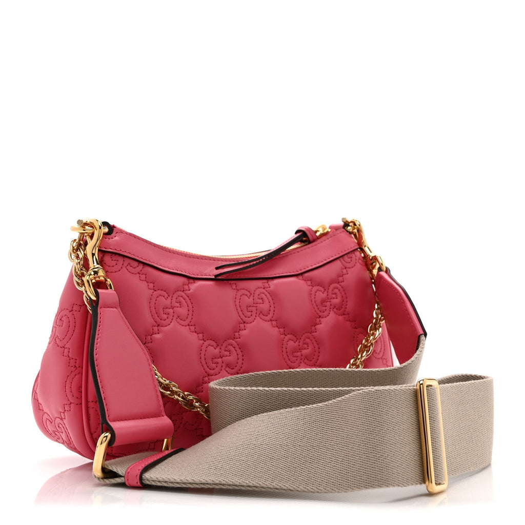Calfskin GG Matelasse Chain Handbag Rhodamine Pink Natural