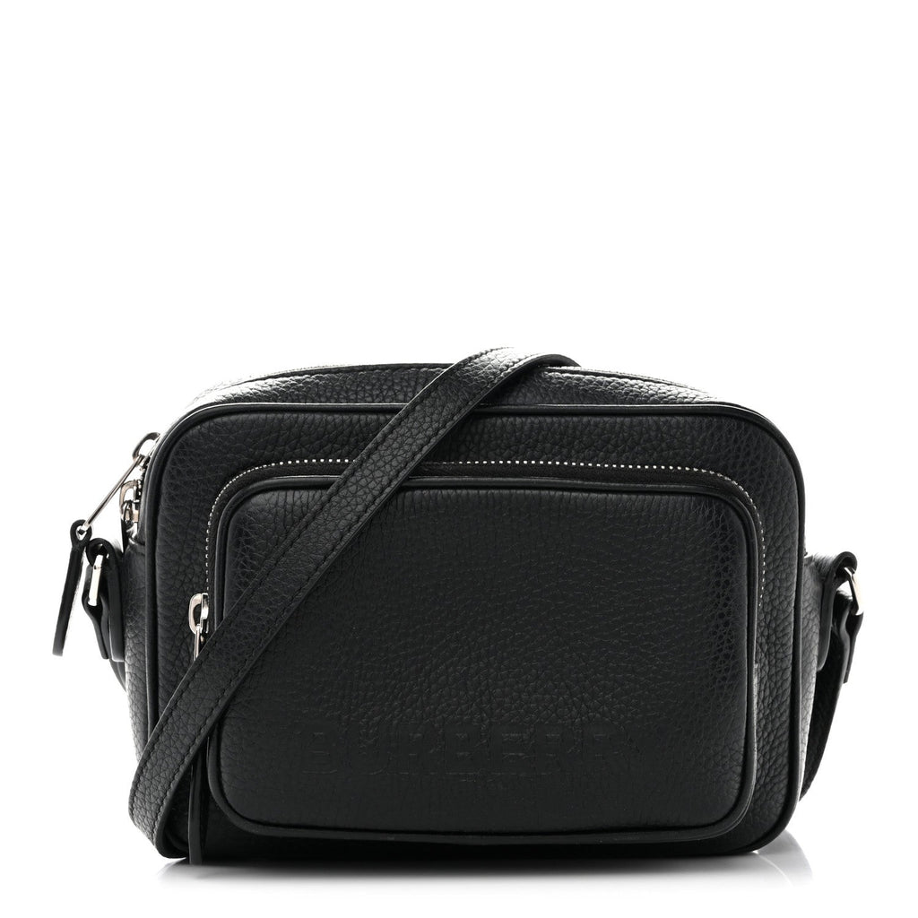 Grained Calfskin Small Camera Bag Black