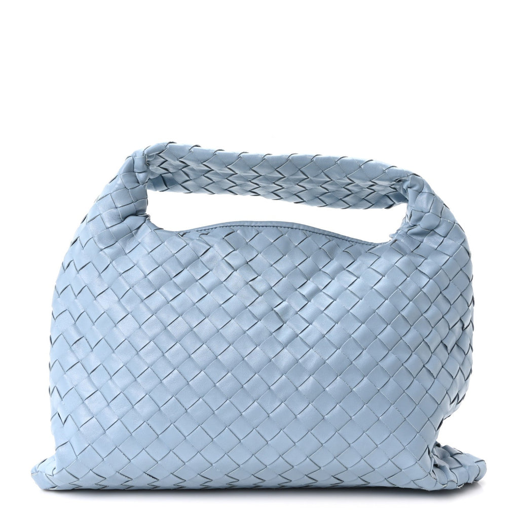 Calfskin Intrecciato Small Hop Ice