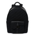 Oblique Jacquard Saddle Zip Backpack Black