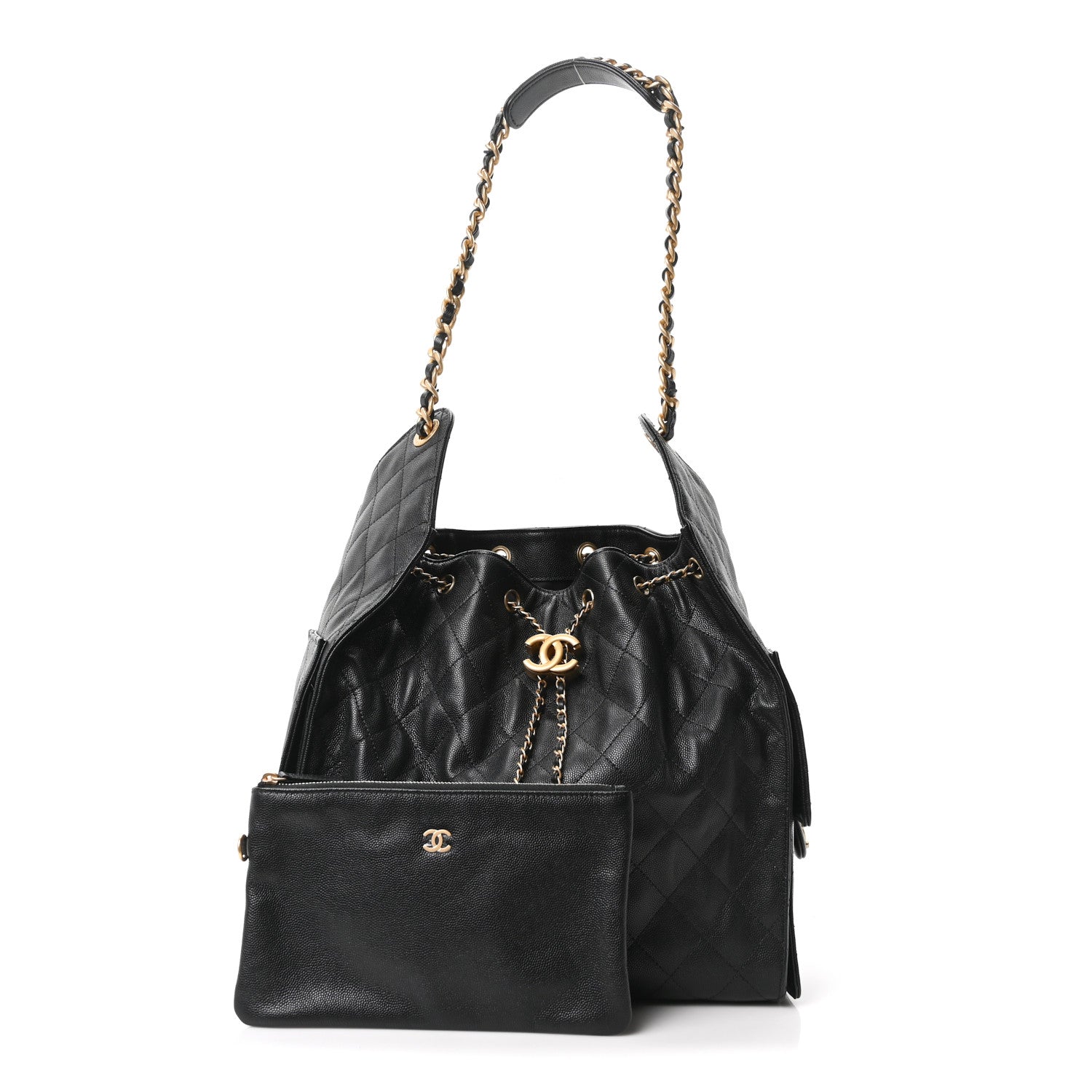 Caviar Quilted Medium Chanel 25 Handbag Black