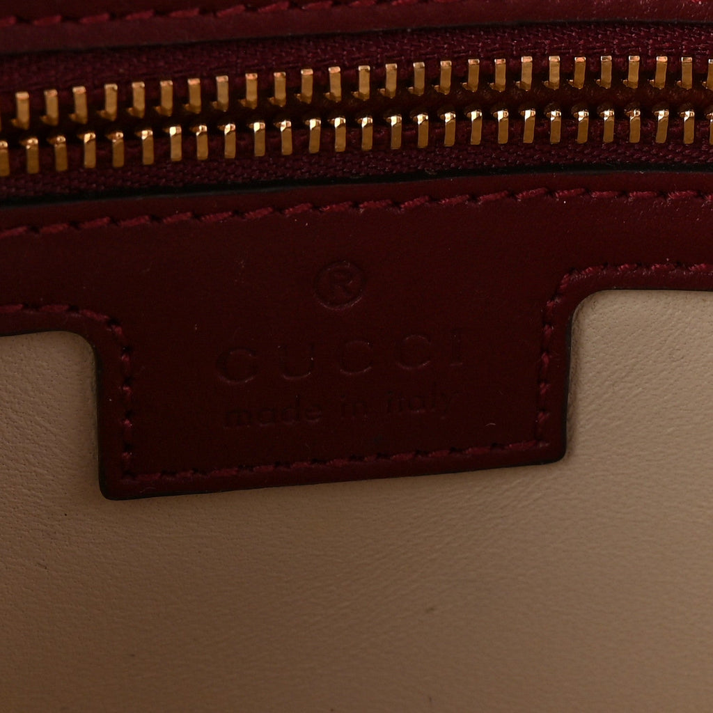 Calfskin Matelasse Small GG Marmont Shoulder Bag Rosso Ancora Red