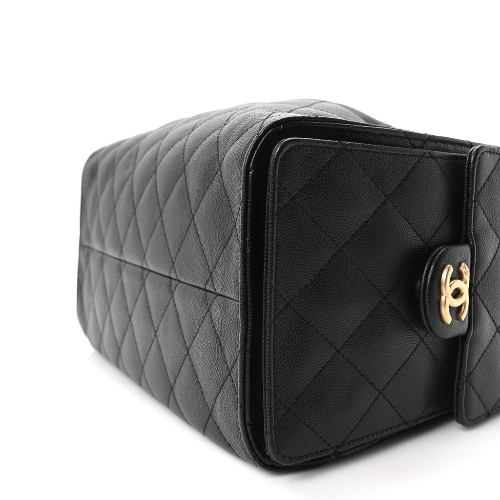 Caviar Quilted Small Chanel 25 Handbag Black Black