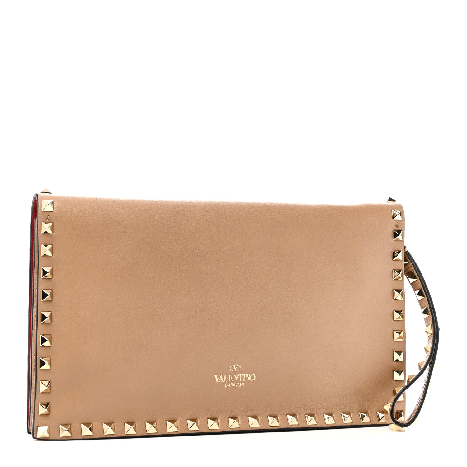 Nappa Rockstud Wristlet Clutch Alpaca