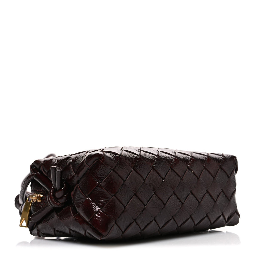 Polished Nappa Intrecciato Knot Mini Loop Camera Bag Madder Brown
