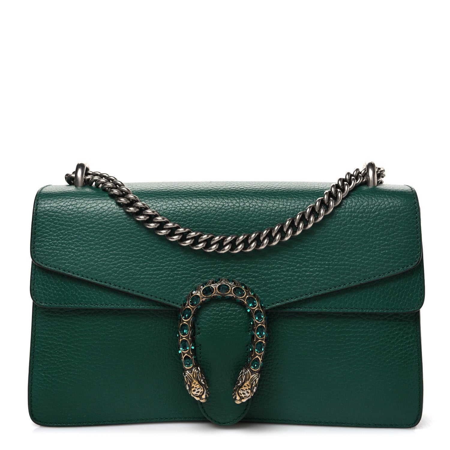 Pebbled Calfskin Small Dionysus Shoulder Bag Emerald
