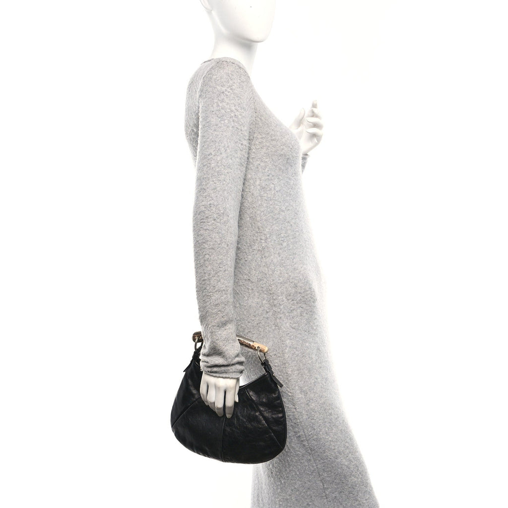 Buffalo Horn Small Mombasa Hobo Black