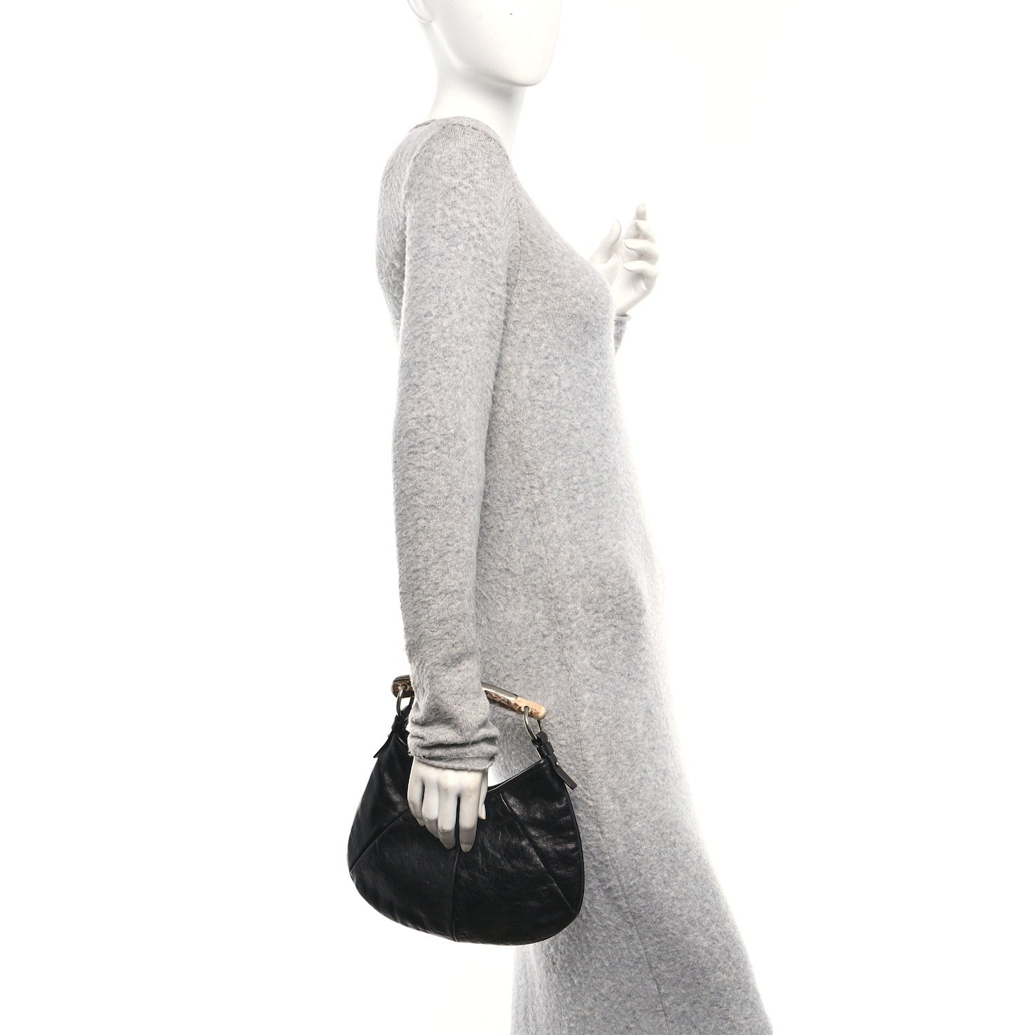 Buffalo Horn Small Mombasa Hobo Black