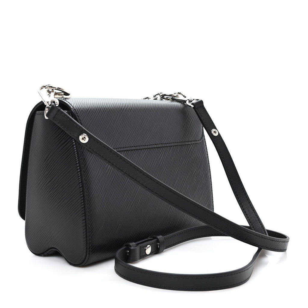 Epi Whipstitch Heart Twist Shoulder Bag MM Black