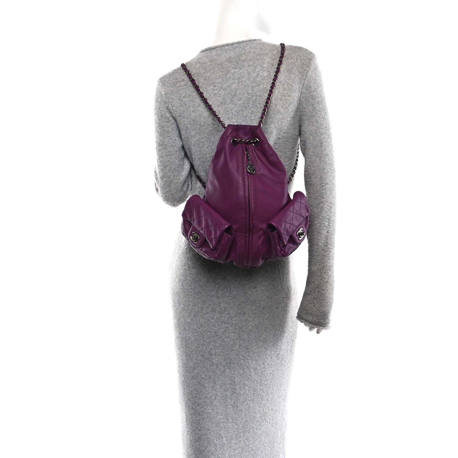 Calfskin Large Backpack Is Back Plum