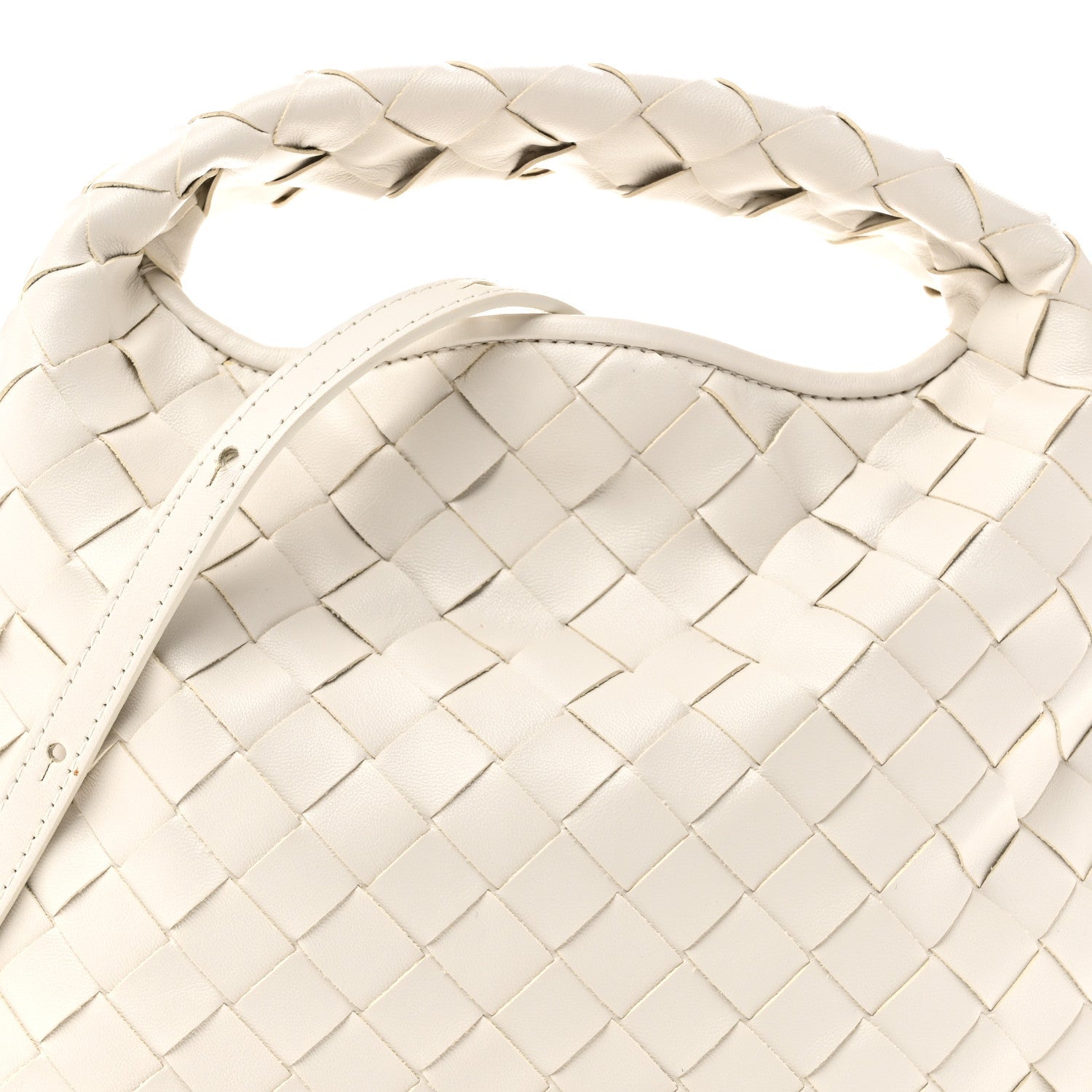 Calfskin Intrecciato Mini Hop White