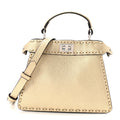 Metallic Cuoio Roma Sellerissima Nappa Sintetica Tape Stitch Petite Peekaboo I SEE U Iconic Satchel Platino