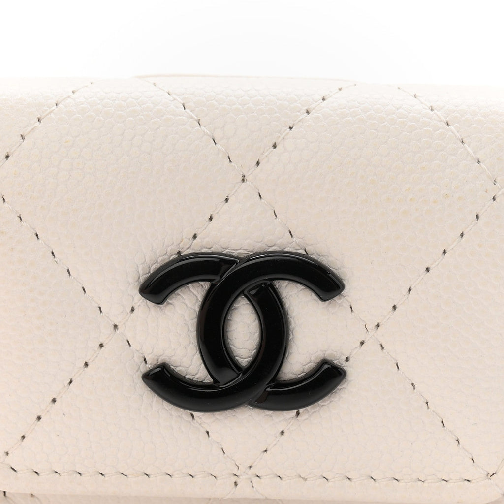 Caviar Quilted Airpods Pro Holder Belt White