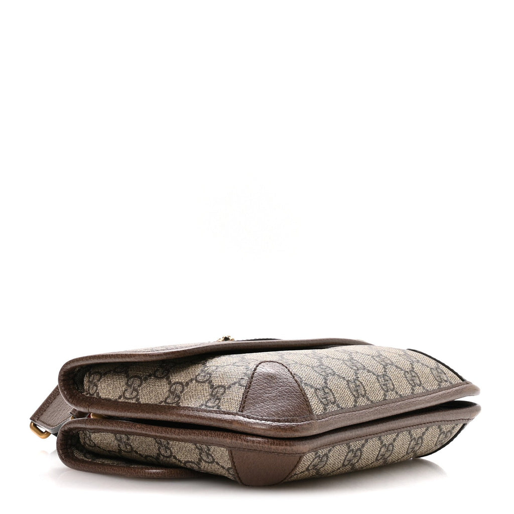 GG Supreme Monogram Web Small Neo Vintage Double Flap Messenger Bag Beige New Acero