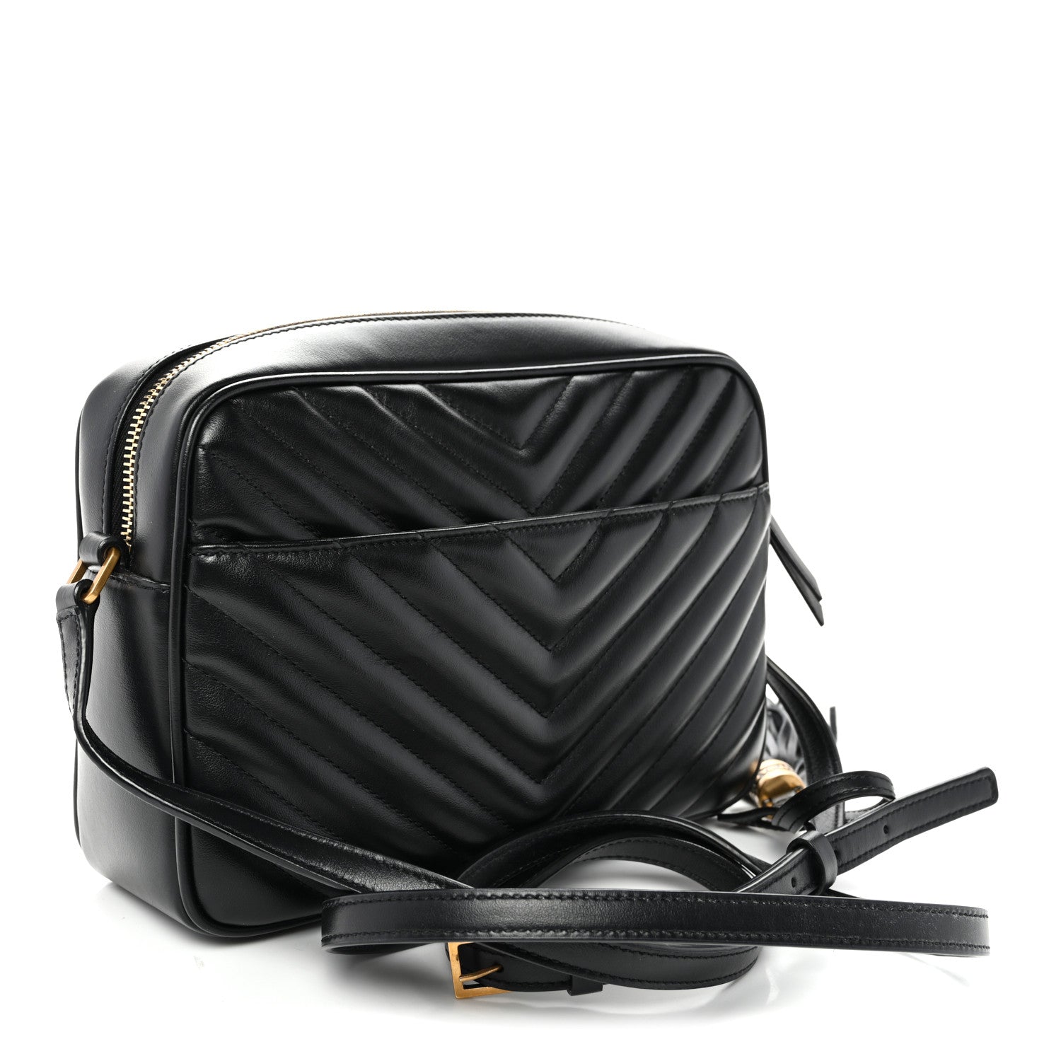 Calfskin Matelasse Monogram Lou Camera Bag Black