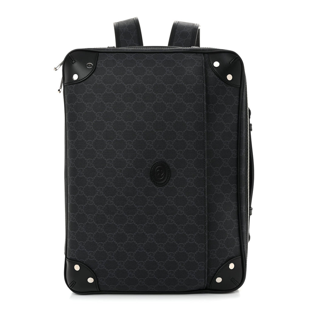 GG Supreme Monogram Briefcase Backpack Black Grey