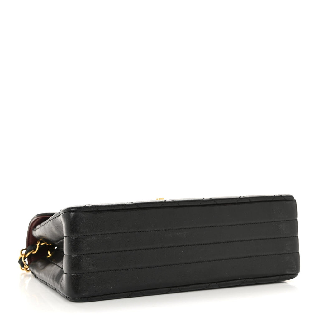 Lambskin Quilted Small Single Flap Black