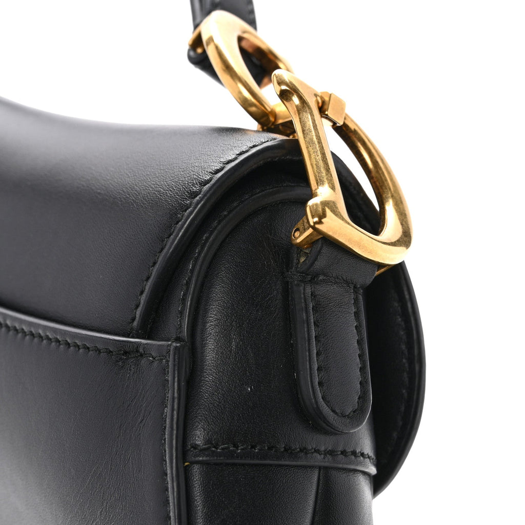 Calfskin Mini Saddle Bag Black