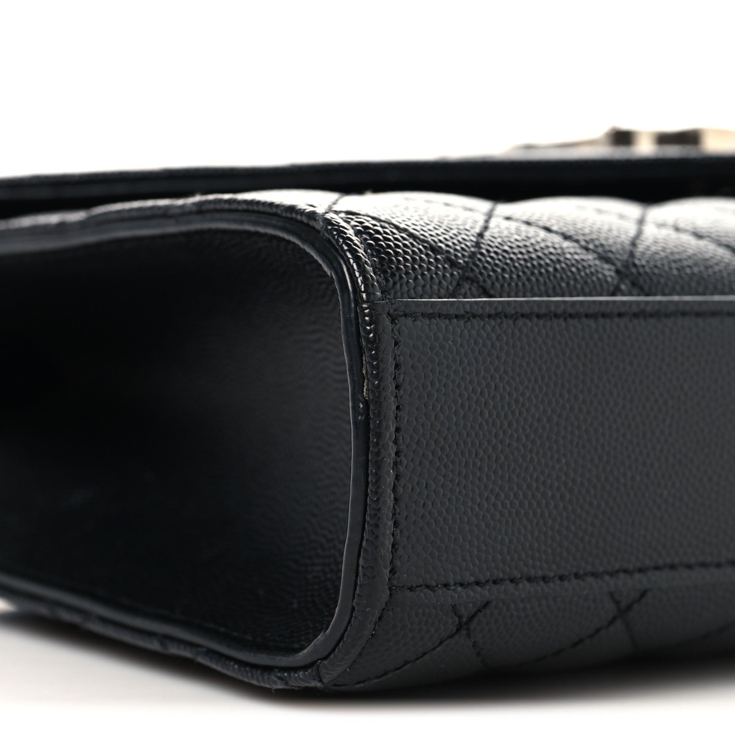 Grain De Poudre Textured Mixed Matelasse Triquilt Medium Monogram Satchel Black