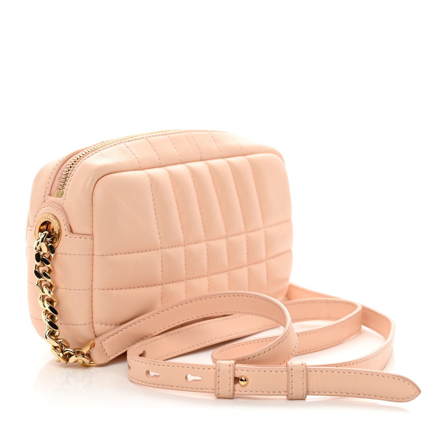 Lambskin Quilted Mini Lola Camera Bag Peach