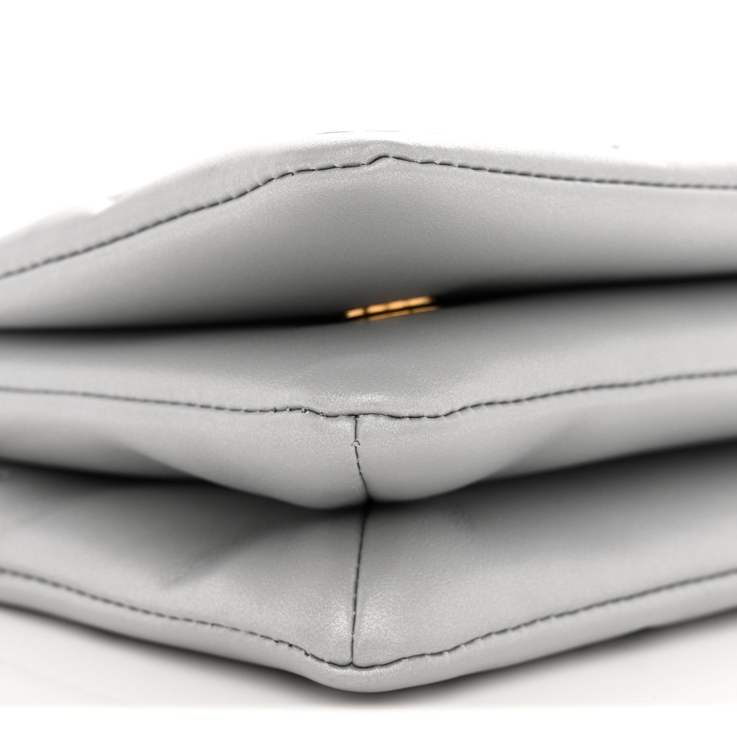 Metallic Lambskin Embossed Monogram Pochette Coussin Silver