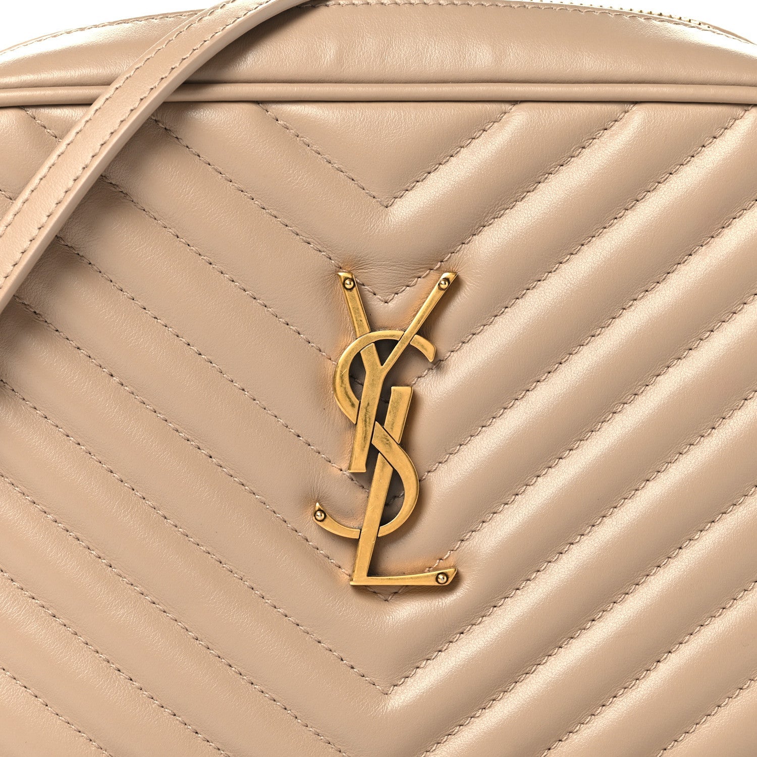 Calfskin Matelasse Monogram Lou Camera Bag Dark Beige