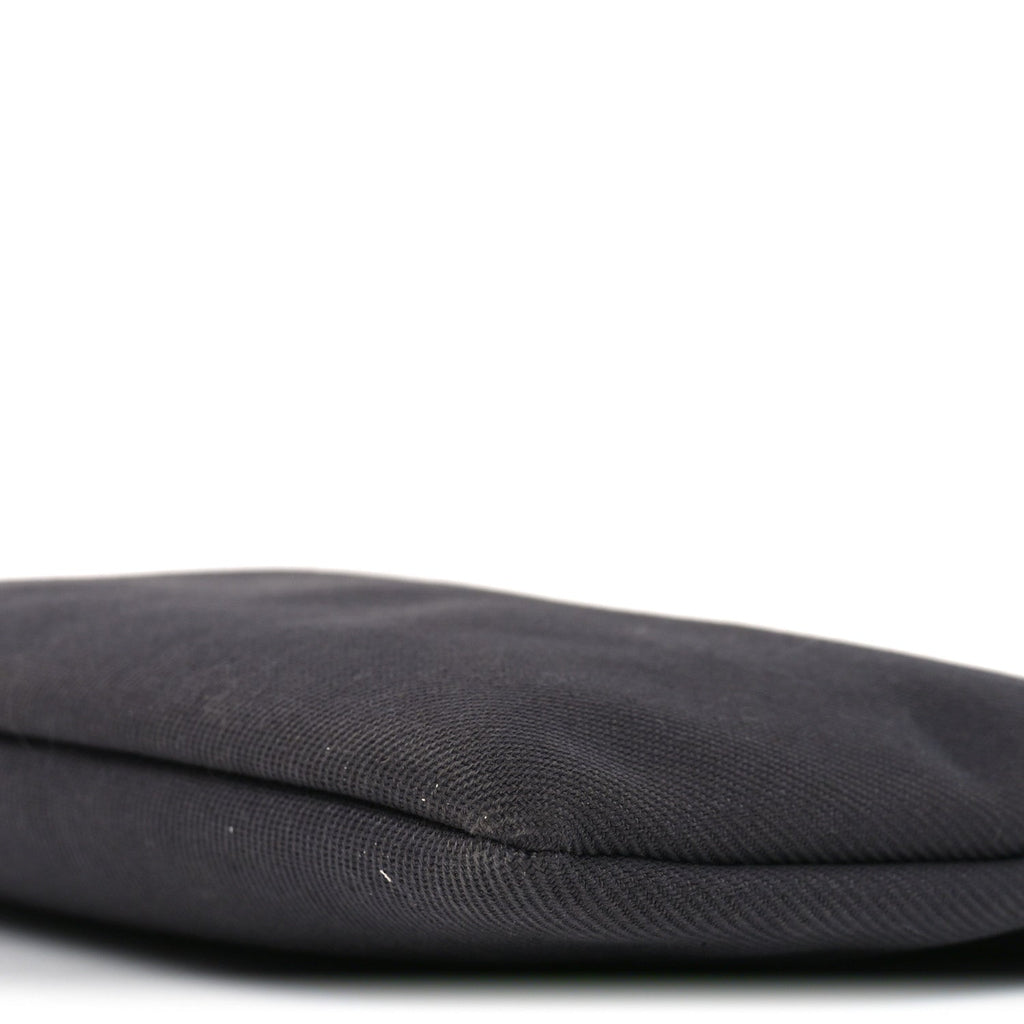 Linen Canvas Rive Gauche Zipped Pouch Black