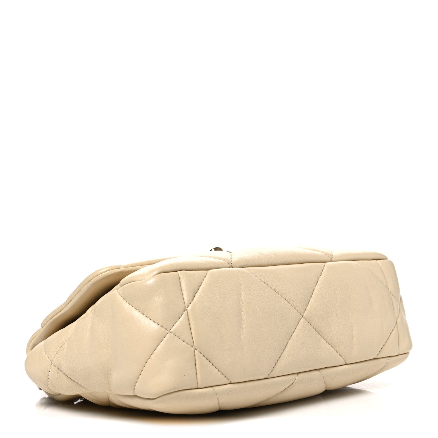 Lambskin Quilted Medium Chanel 19 Flap White White