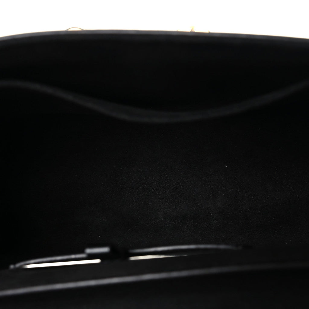 Veau Satin Monogram Twist Shoulder Bag MM Black