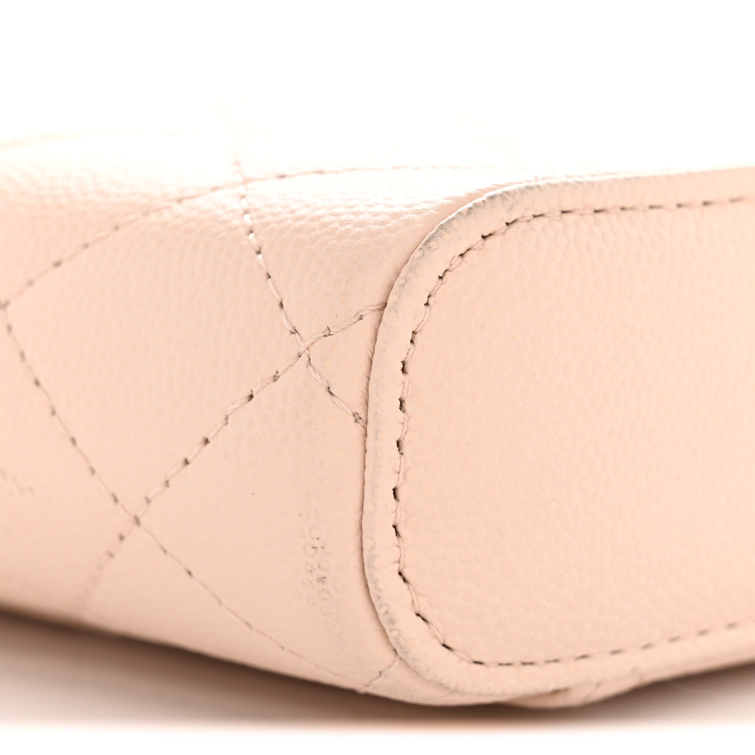 Caviar Quilted Phone Holder With Chain Light Pink