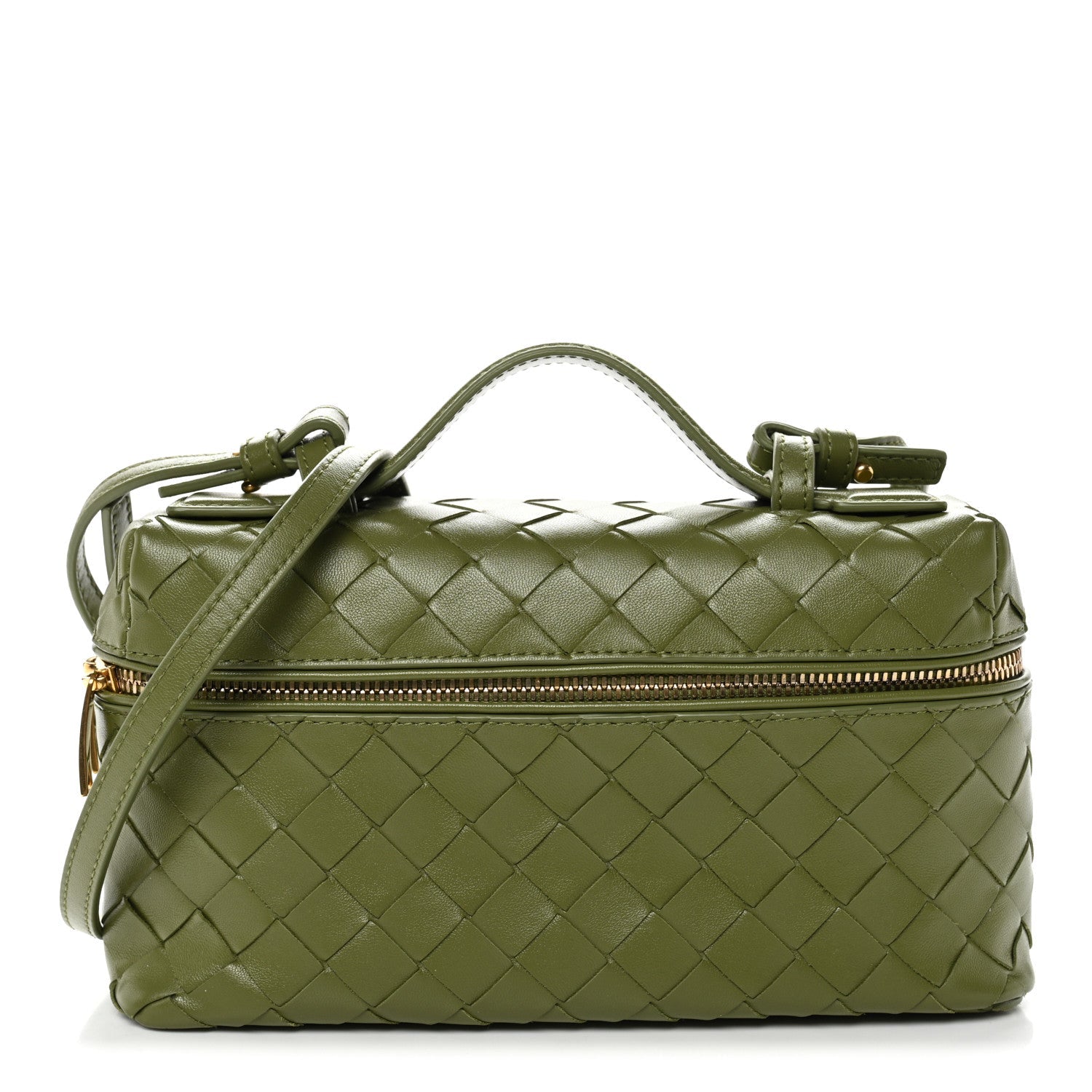 Calfskin Intrecciato Bang Bang Vanity Case Matcha
