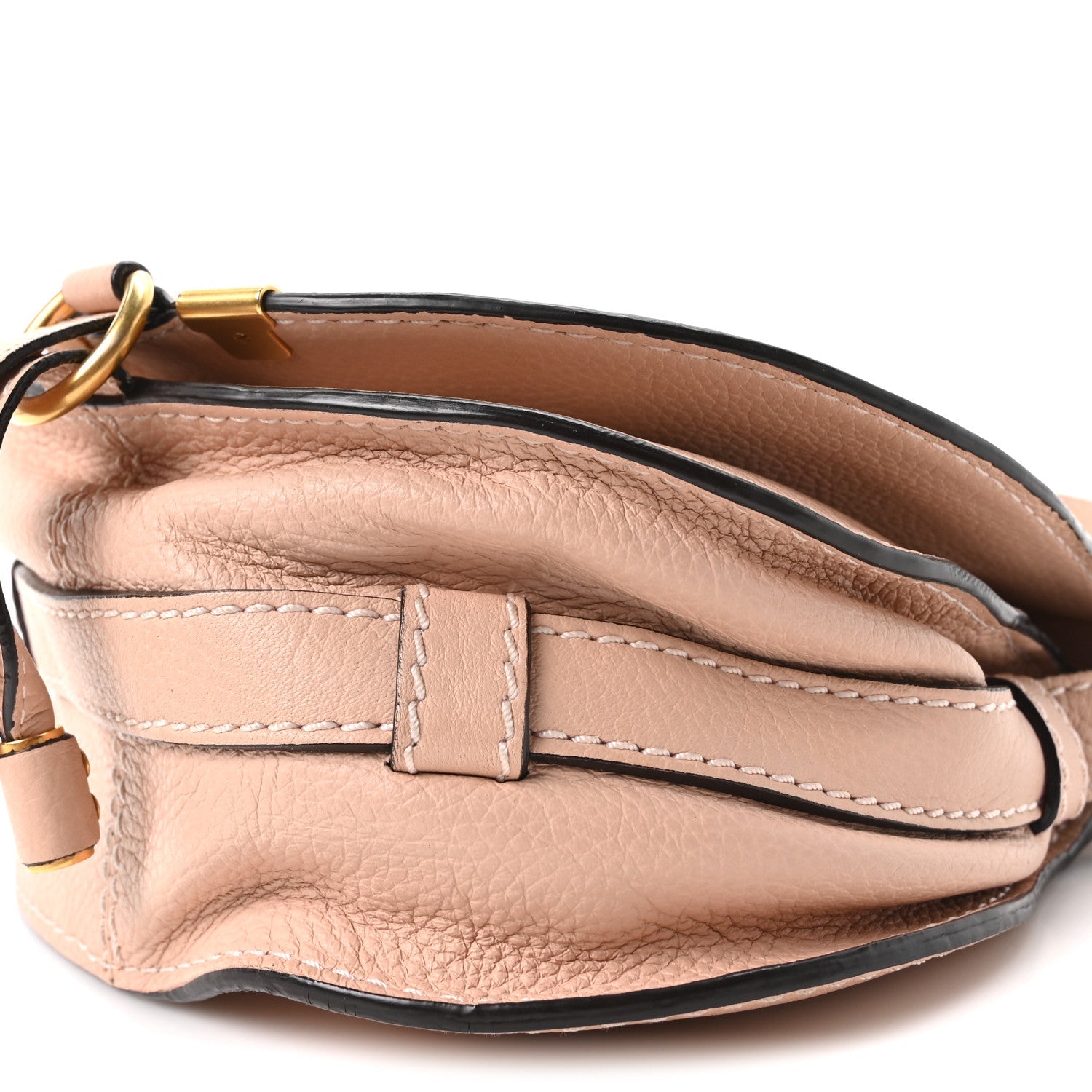 Grained Calfskin Small Marcie Saddle Bag Anemone Pink