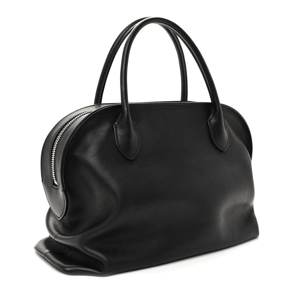 Polished Saddle Calfskin Agnes Bag Black