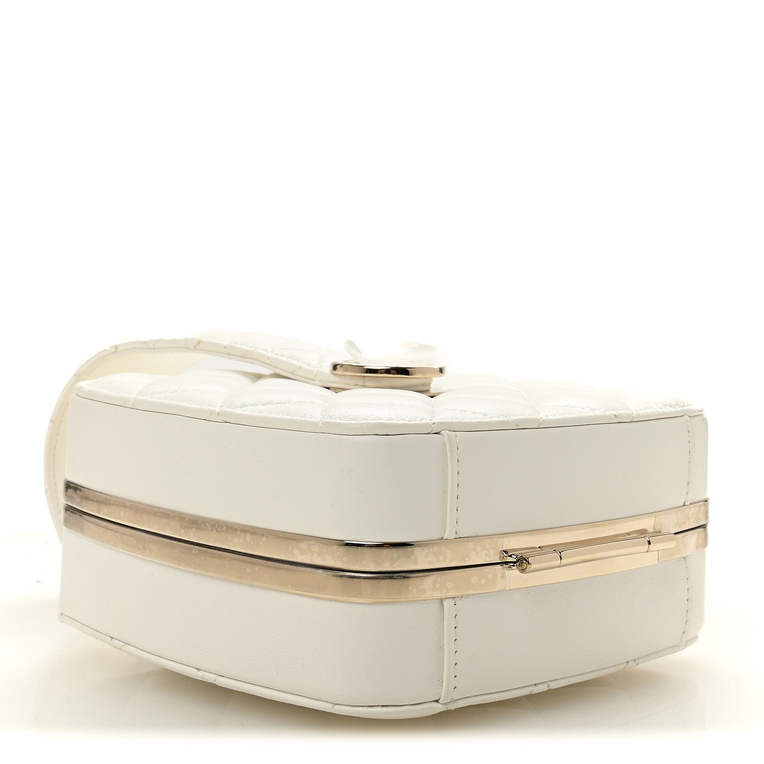 Lambskin Minaudiere Vanity With Handle White