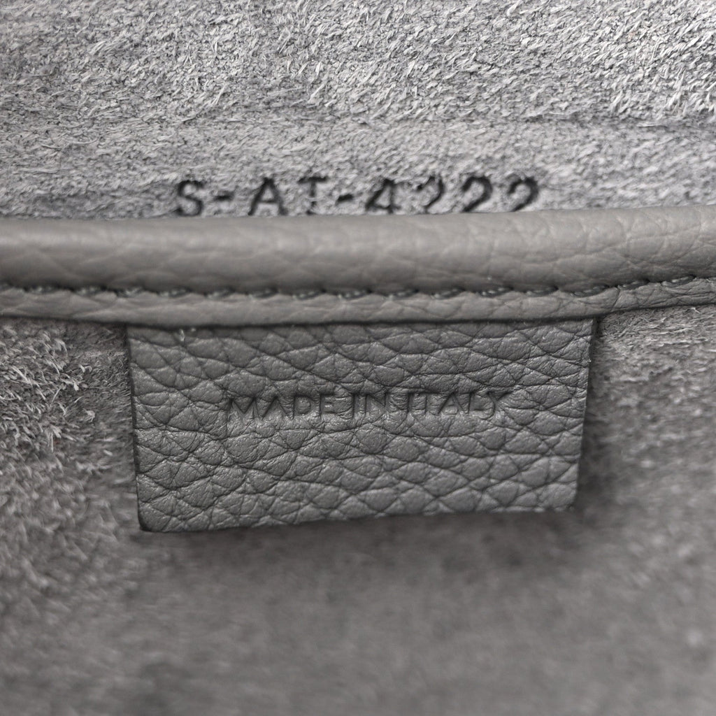 Drummed Calfskin Nano Luggage Kohl