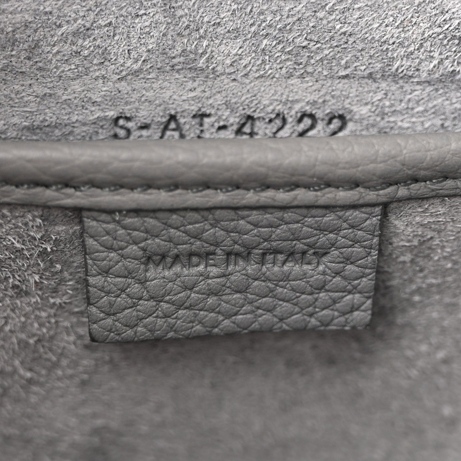 Drummed Calfskin Nano Luggage Kohl