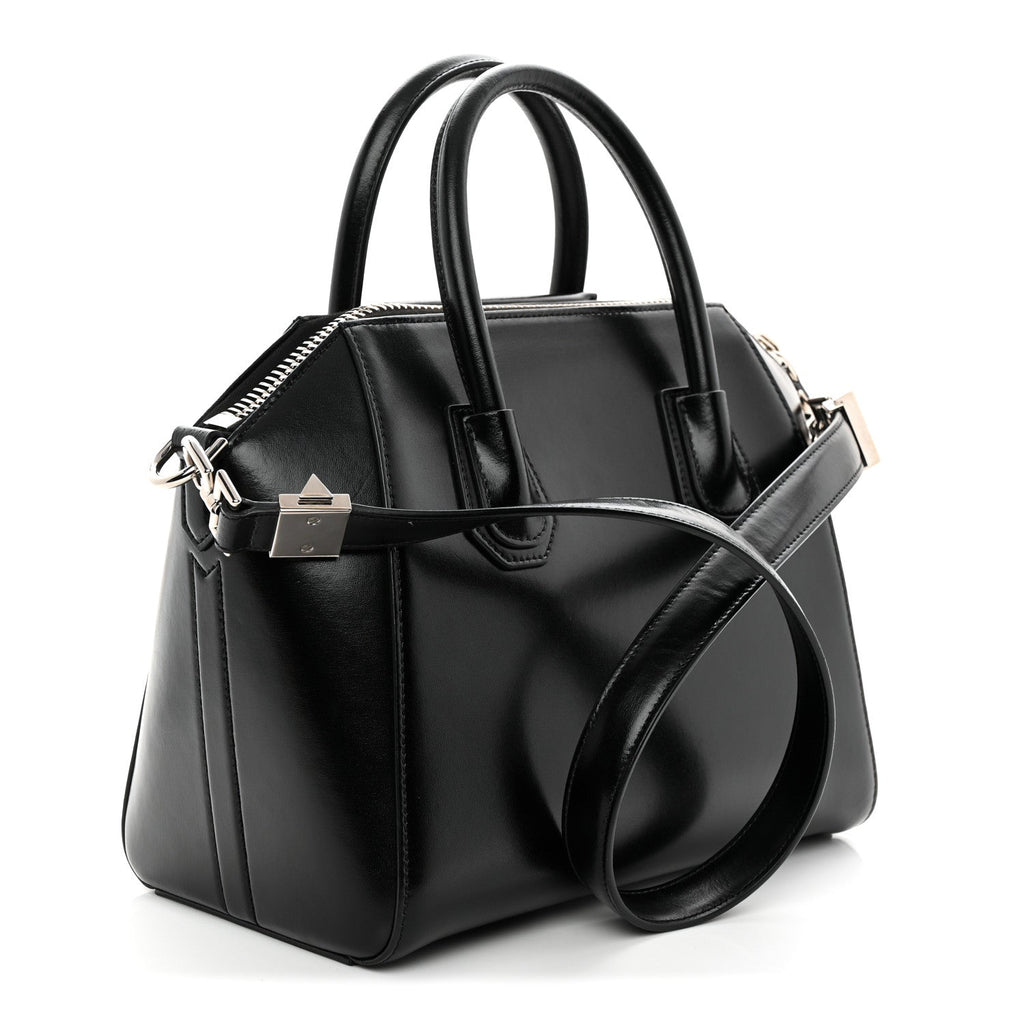 Shiny Lord Calfskin Small Antigona Black
