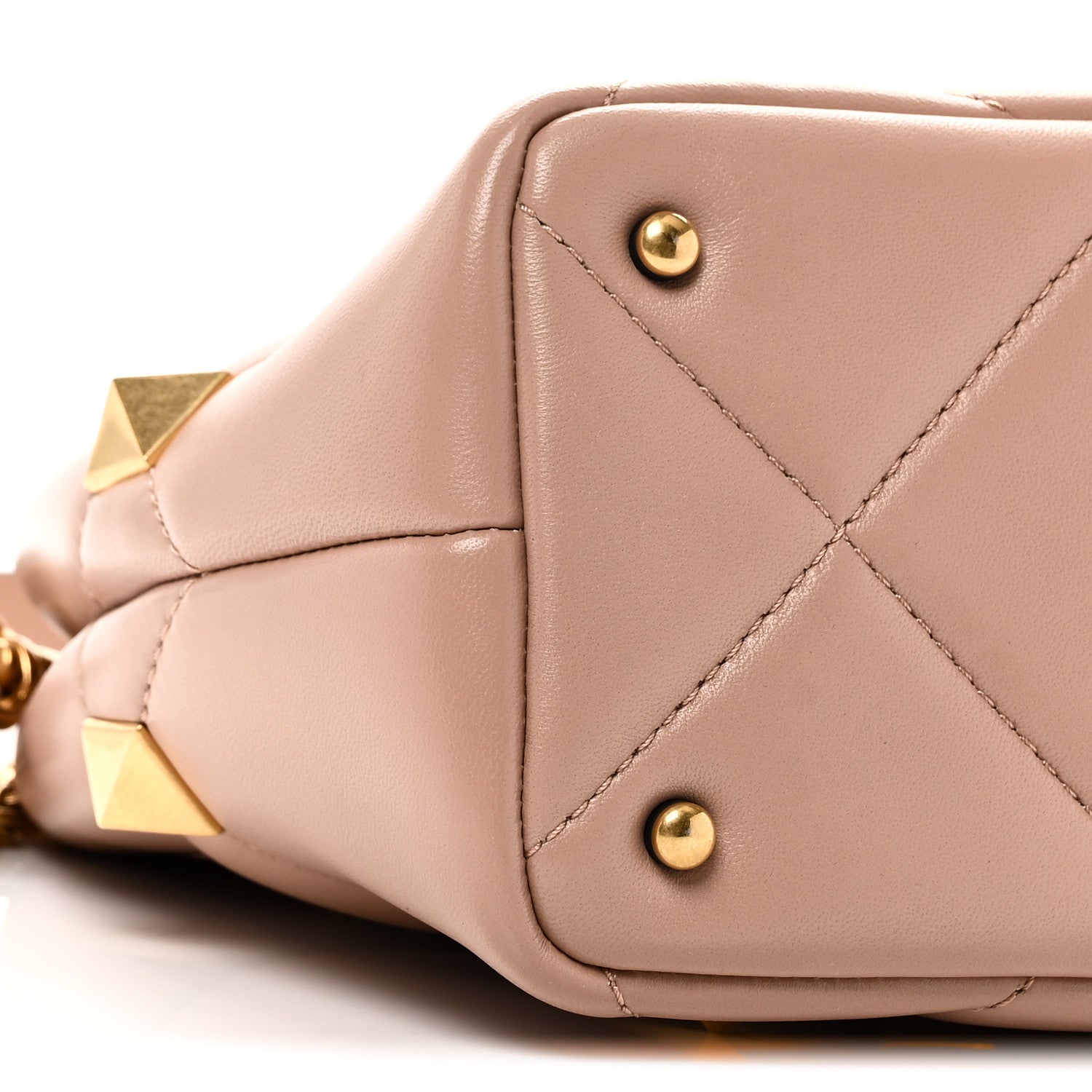 Nappa Small Roman Stud The Handle Bag Rose Cannelle
