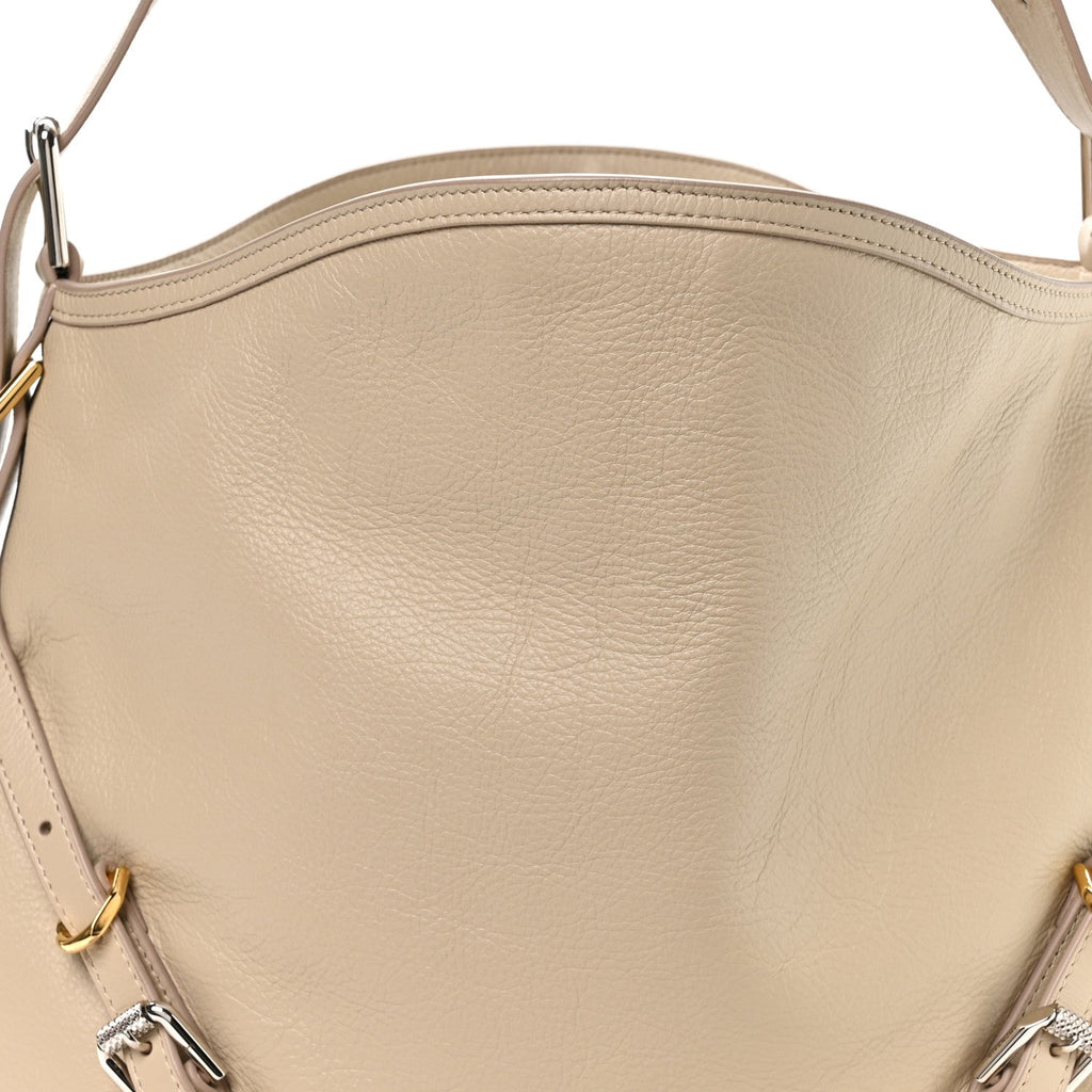Calfskin Medium Voyou Bag Natural Beige