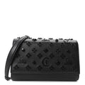 Calfskin Spikes Loubinthesky Paloma Clutch Black