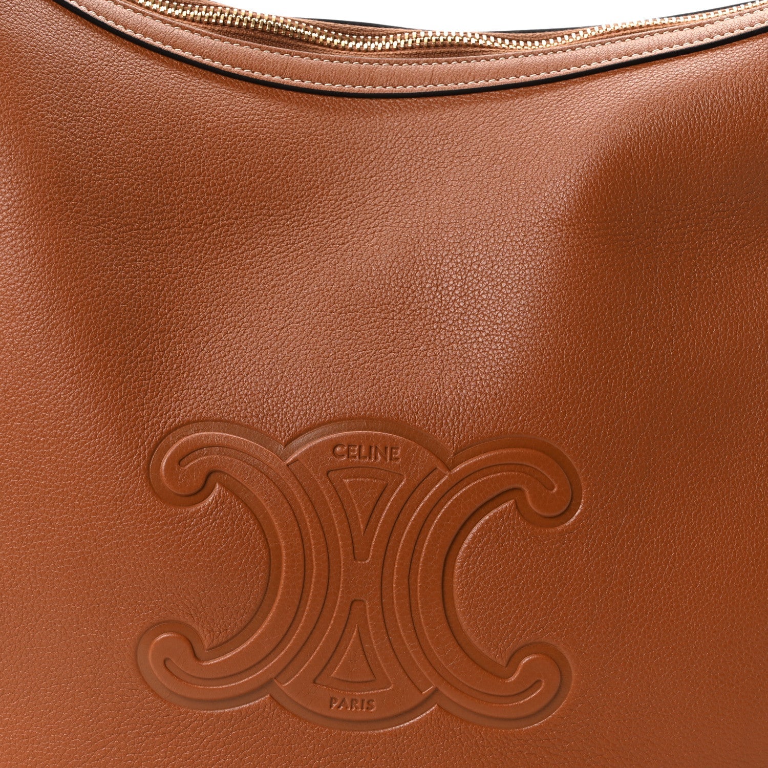 Supple Calfskin Medium Triomphe Heloise Shoulder Bag Tan