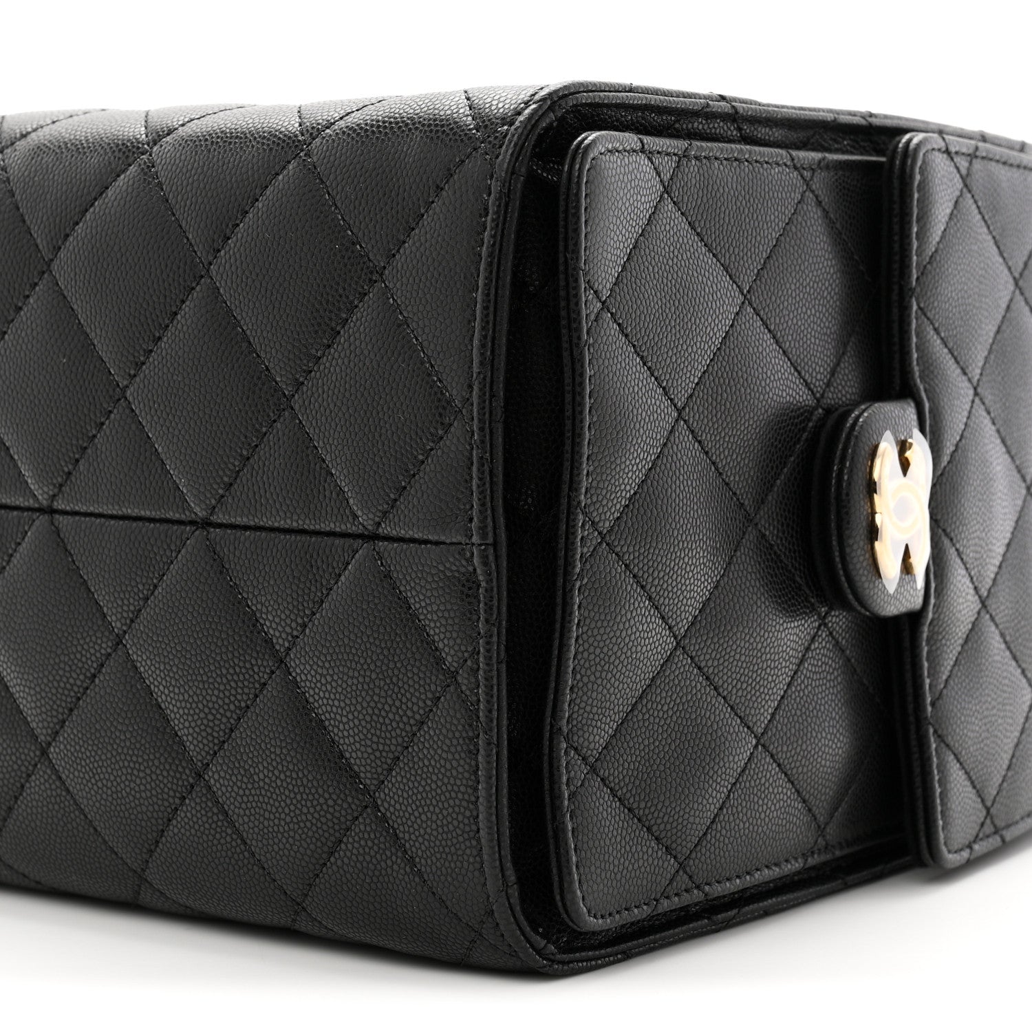 Caviar Quilted Medium Chanel 25 Handbag Black
