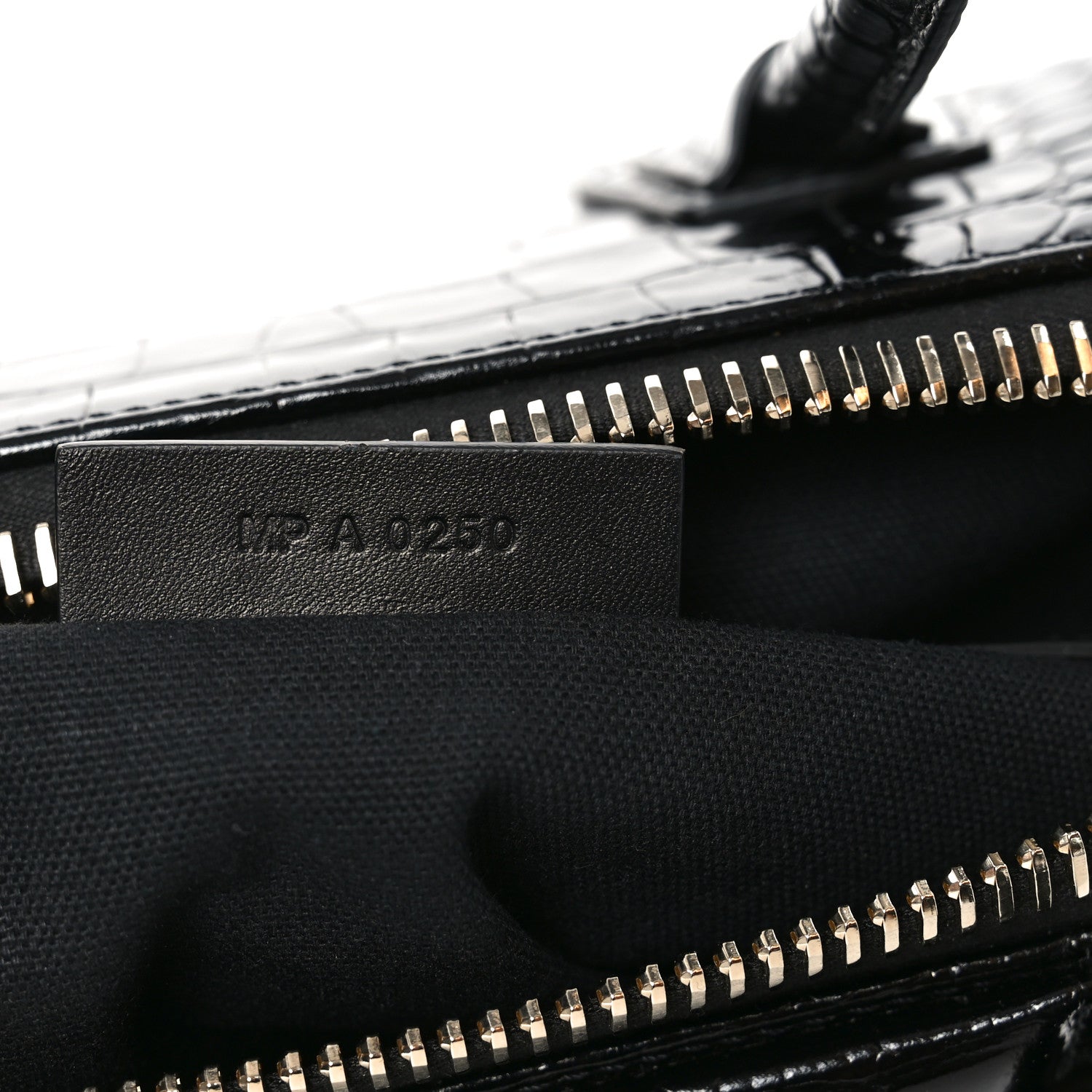 Calfskin Crocodile Embossed Small Antigona Black