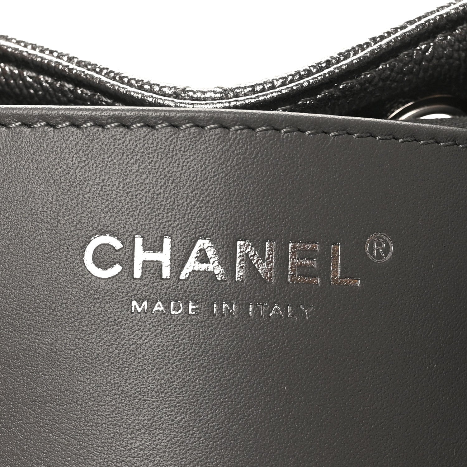 Metallic Caviar Quilted Small Chanel 25 Handbag Anthracite