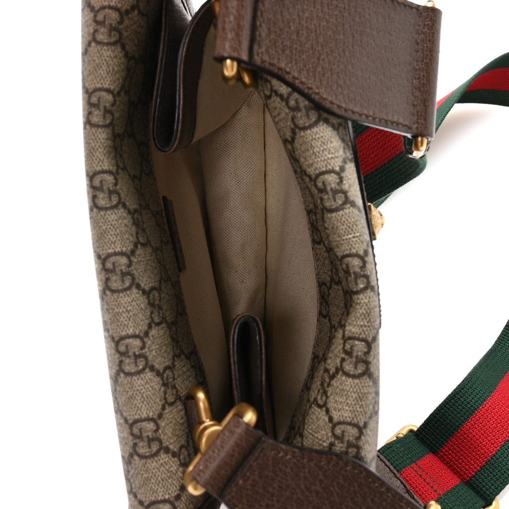 GG Supreme Monogram Web Small Neo Vintage Double Flap Messenger Bag Beige New Acero