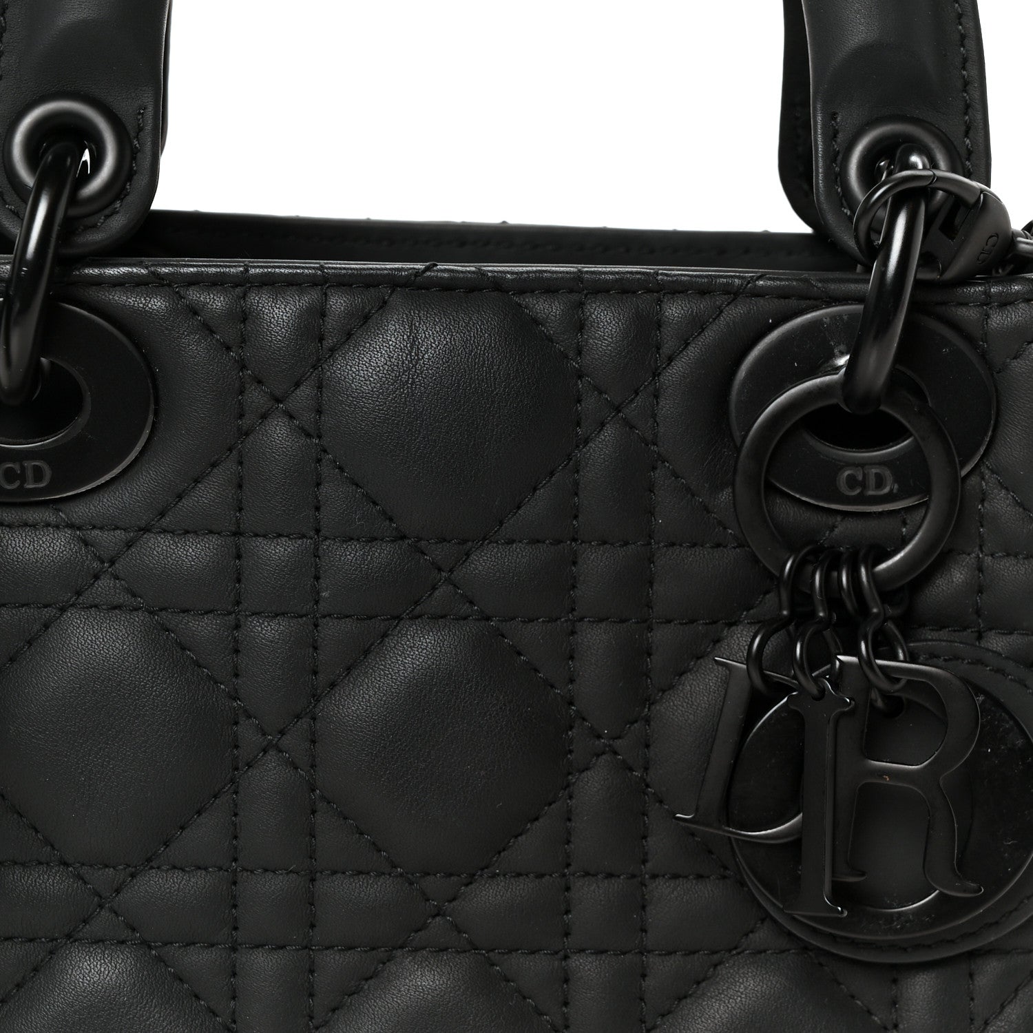 Ultra Matte Calfskin Cannage Mini Lady Dior Black