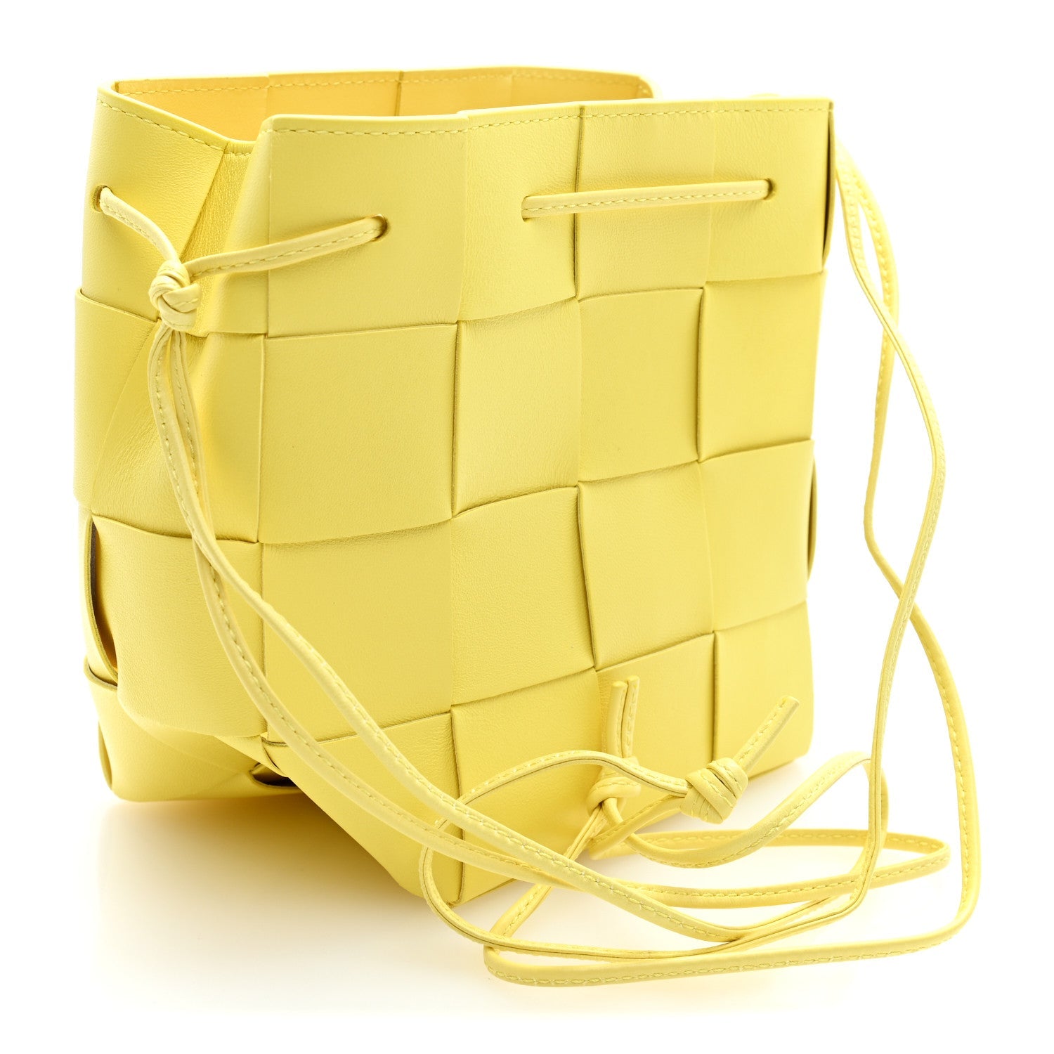 Lambskin Maxi Intrecciato Small Cassette Crossbody Bucket Bag Sherbert