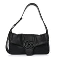 Goatskin Small GG Monochrome Aphrodite Shoulder Bag Black