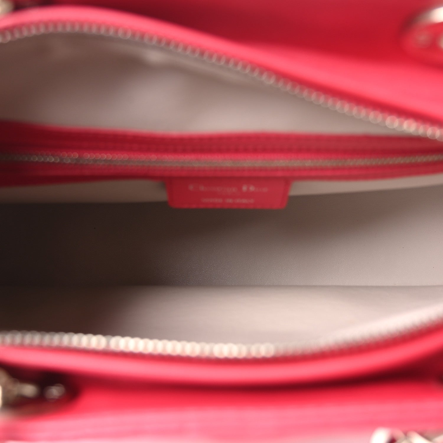 Lambskin Cannage Large Bi-Color Lady Dior Coral Beige